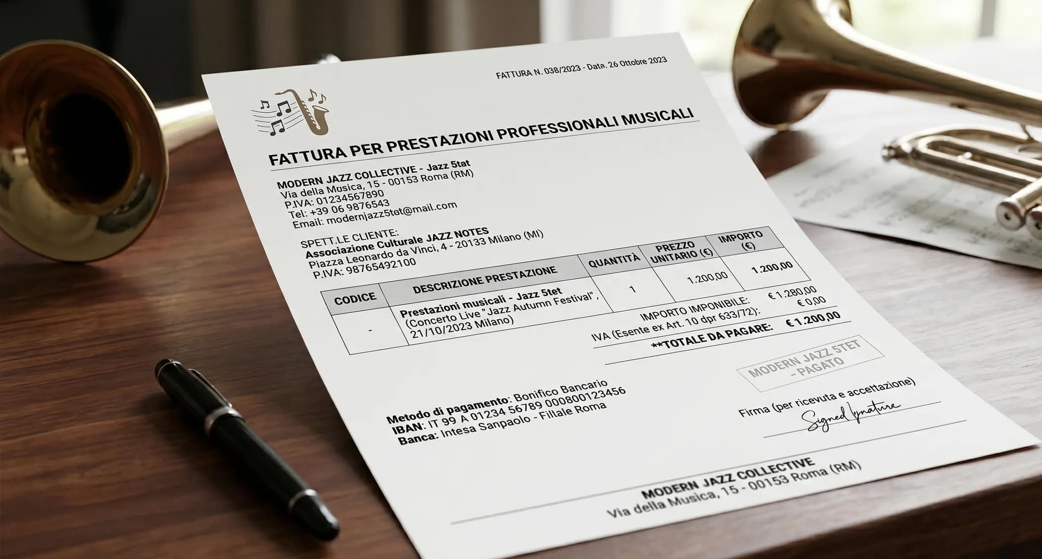 Fattura per prestazioni musicali: quando emetterla e a chi